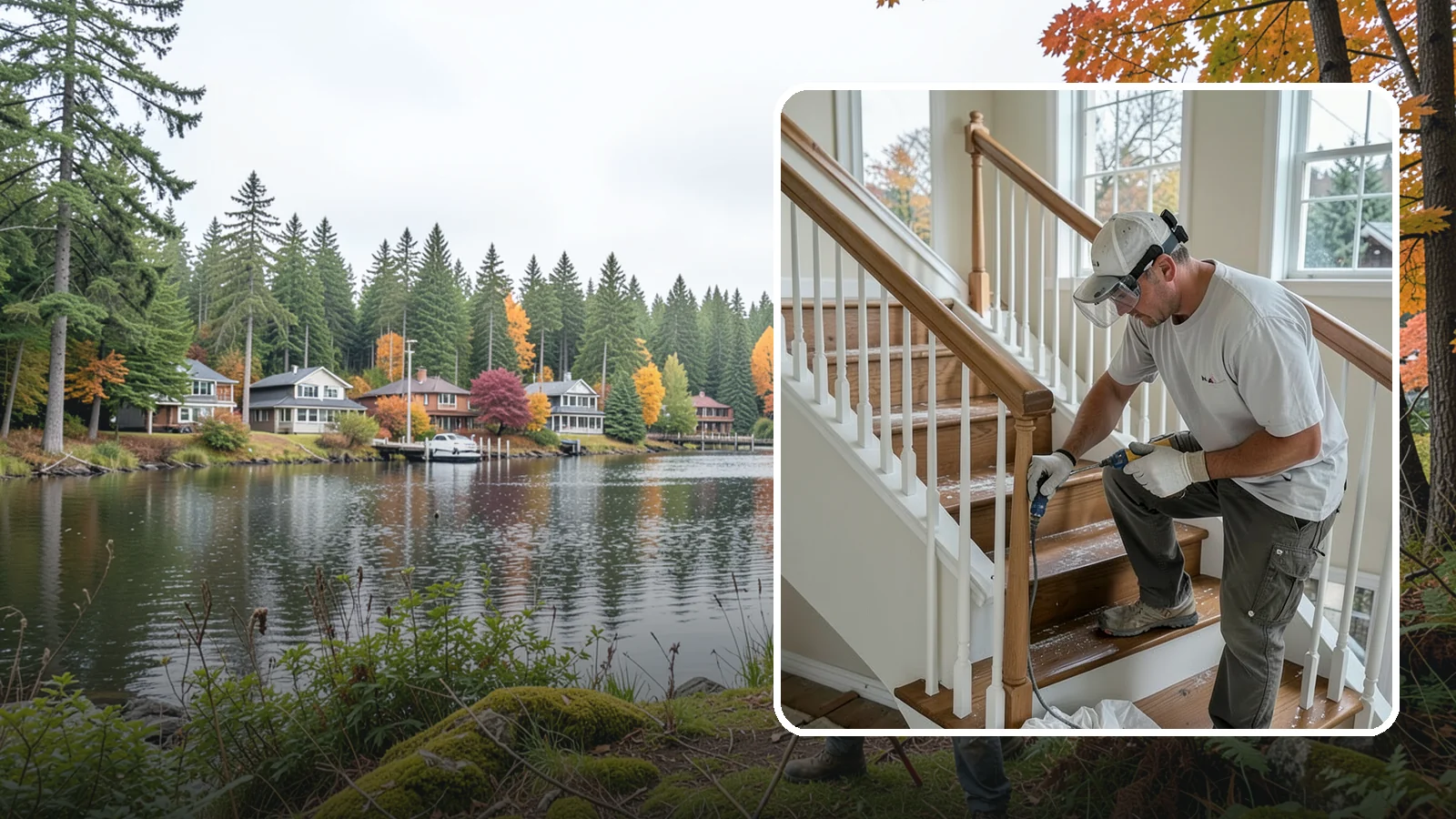 Stair Refinishing in La Conner, Skagit County, WA - Sanding and refinishing that restores worn wood stairs to their original beauty.