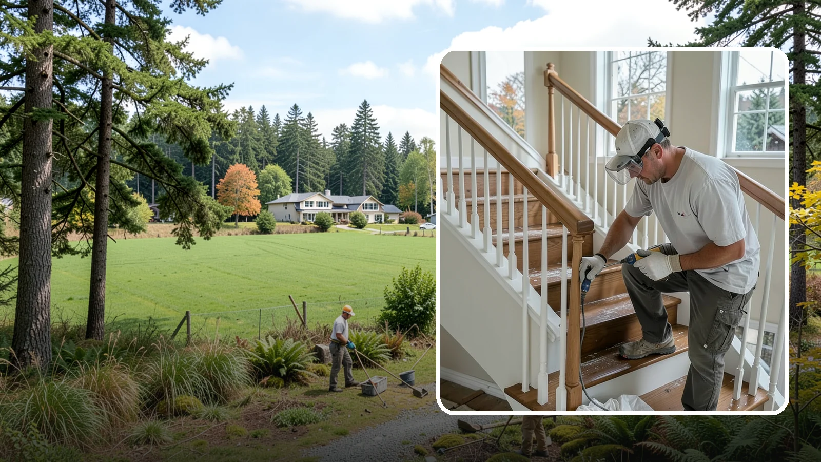 Stair Refinishing in Lyman, Skagit County, WA - Sanding and refinishing that restores worn wood stairs to their original beauty.