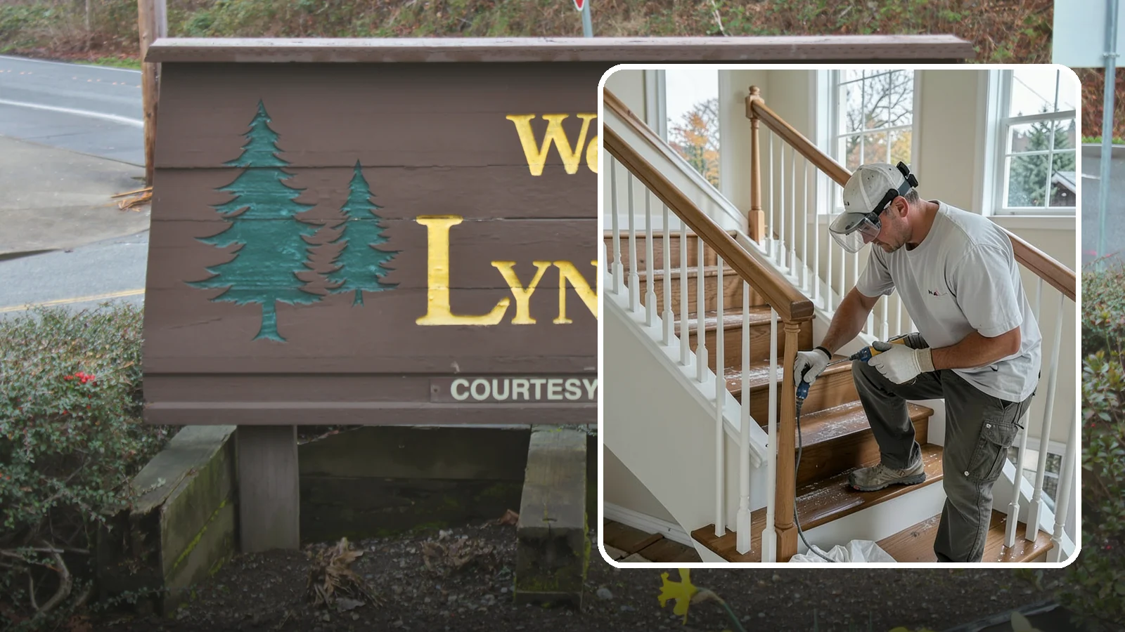 Stair Refinishing in Lynnwood, Snohomish County, WA - Sanding and refinishing that restores worn wood stairs to their original beauty.