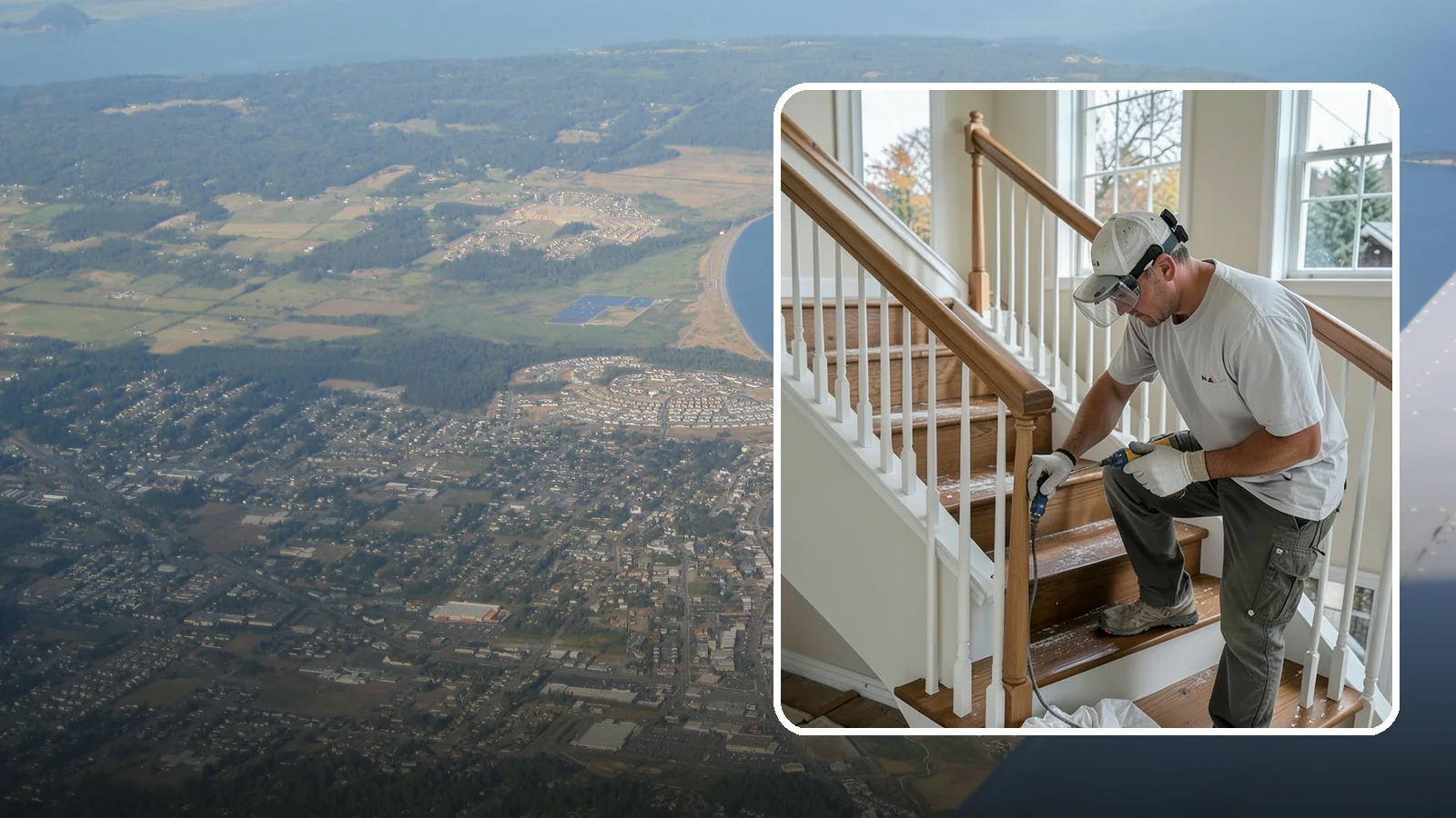 Stair Refinishing in Oak Harbor, Island County, WA - Sanding and refinishing that restores worn wood stairs to their original beauty.