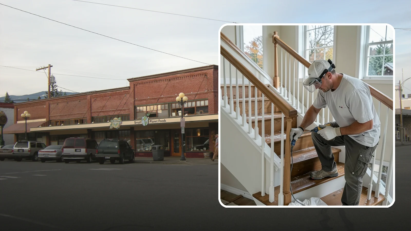 Stair Refinishing in Sedro-Woolley, Skagit County, WA - Sanding and refinishing that restores worn wood stairs to their original beauty.