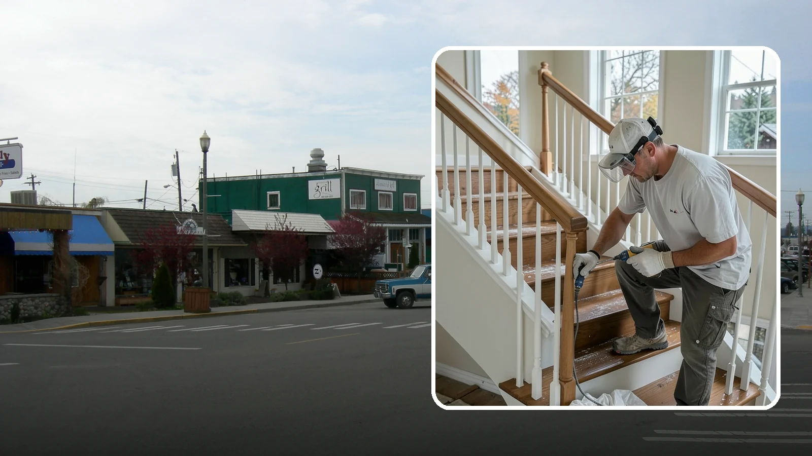 Stair Refinishing in Stanwood, Snohomish County, WA - Sanding and refinishing that restores worn wood stairs to their original beauty.