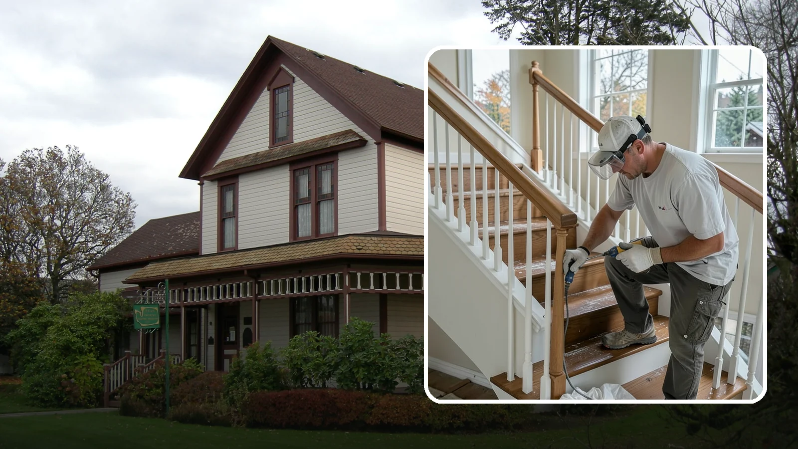 Stair Refinishing in Sumner, Pierce County, WA - Sanding and refinishing that restores worn wood stairs to their original beauty.