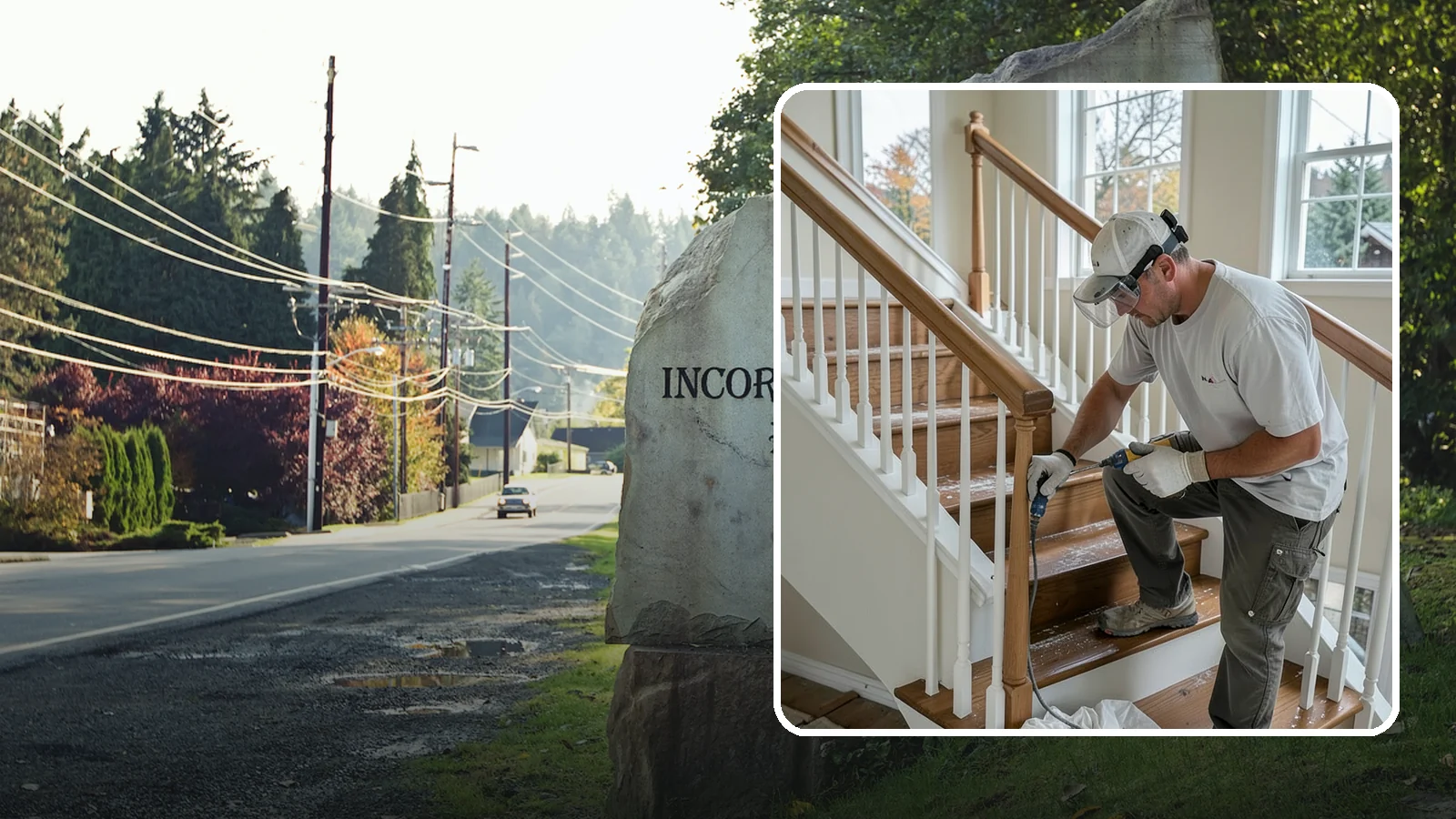 Stair Refinishing in Wilkeson, Pierce County, WA - Sanding and refinishing that restores worn wood stairs to their original beauty.