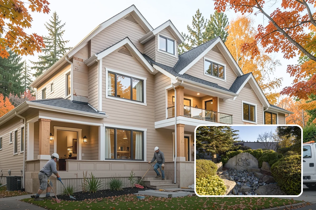 Stair Remodeling in Clyde Hill, King County, WA - Major visual upgrade using existing framing