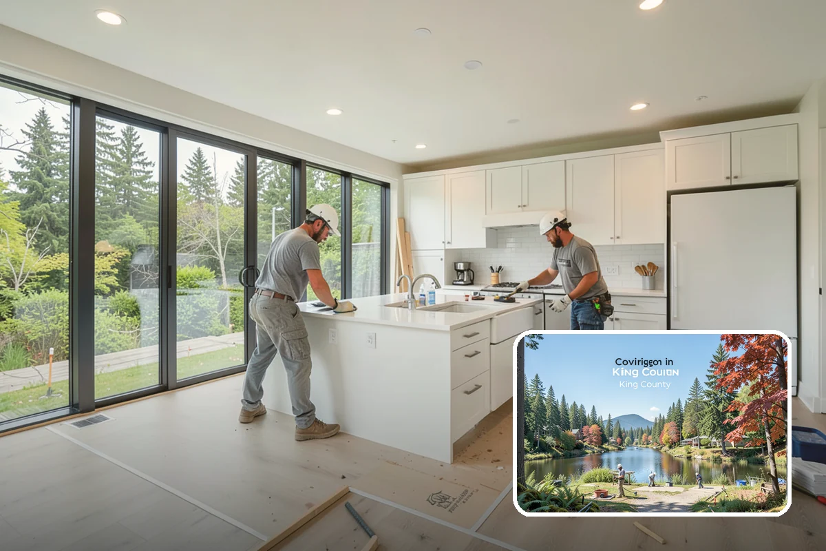 Stair Remodeling in Covington, King County, WA - Major visual upgrade using existing framing