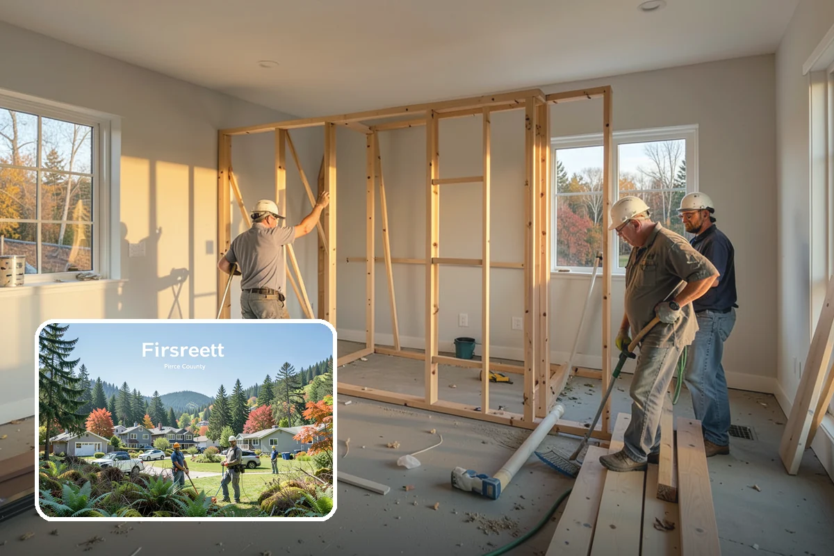 Stair Remodeling in Fircrest, Pierce County, WA - Major visual upgrade using existing framing