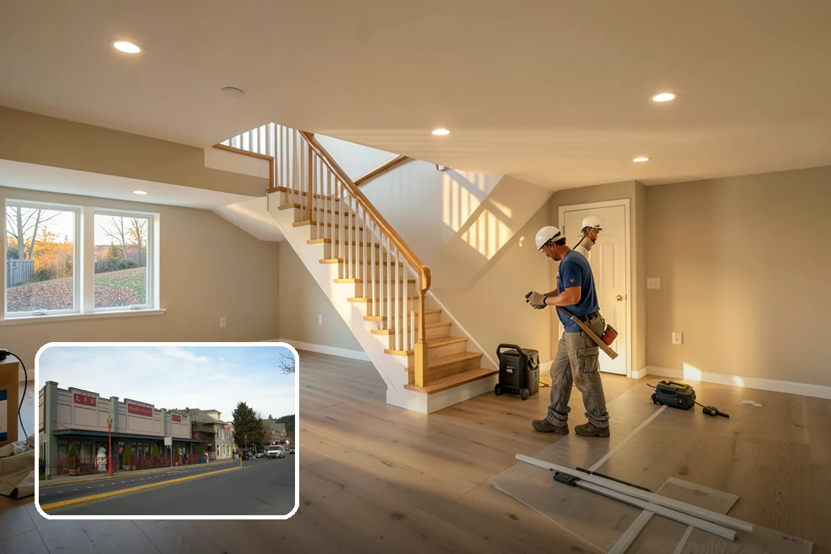Stair Remodeling in Issaquah, King County, WA - Major visual upgrade using existing framing