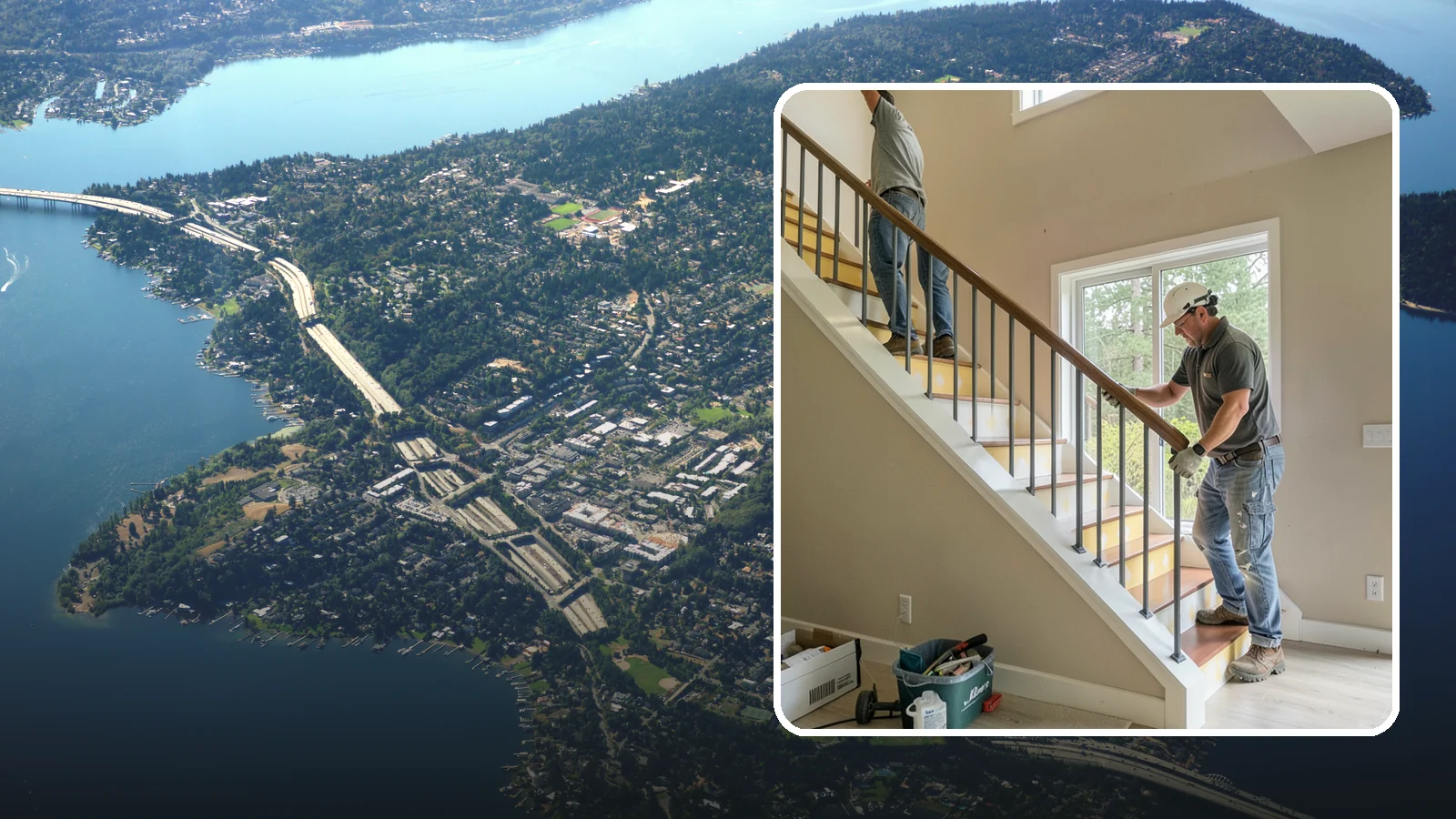 Stair Remodeling in Mercer Island, King County, WA - Staircase makeovers that update treads, risers, and railings for a fresh look.