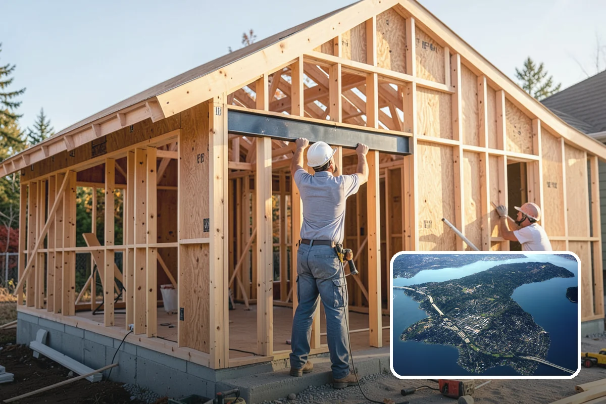 Stair Remodeling in Mercer Island, King County, WA - Major visual upgrade using existing framing