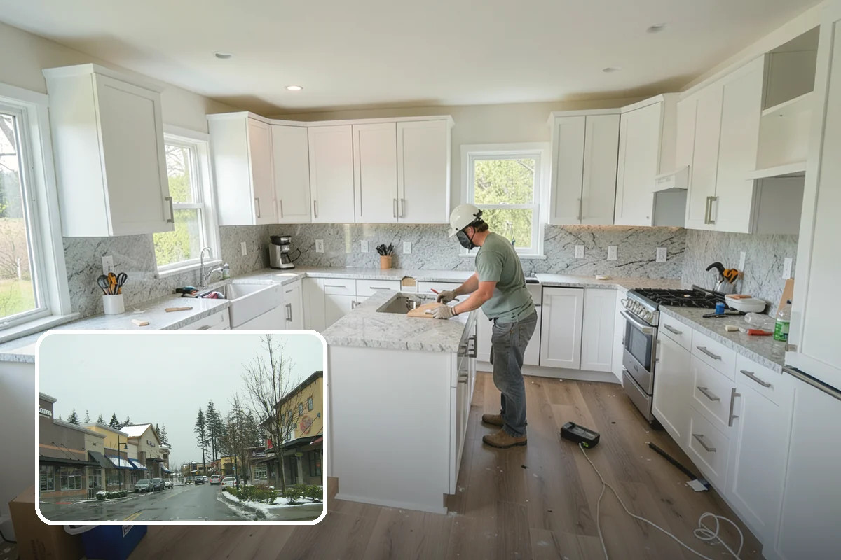 Stair Remodeling in Mill Creek, Snohomish County, WA - Major visual upgrade using existing framing