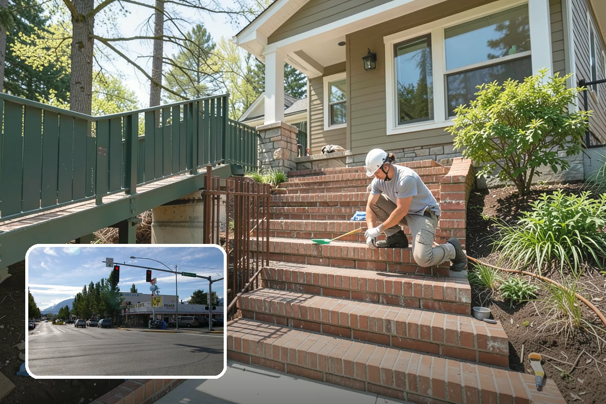 Stair Remodeling in North Bend, King County, WA - Major visual upgrade using existing framing