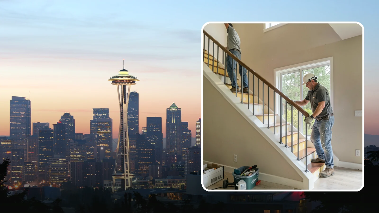 Stair Remodeling in Seattle, King County, WA - Staircase makeovers that update treads, risers, and railings for a fresh look.