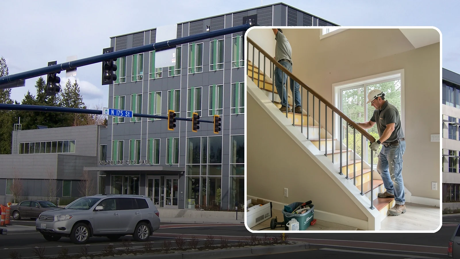 Stair Remodeling in Shoreline, King County, WA - Staircase makeovers that update treads, risers, and railings for a fresh look.