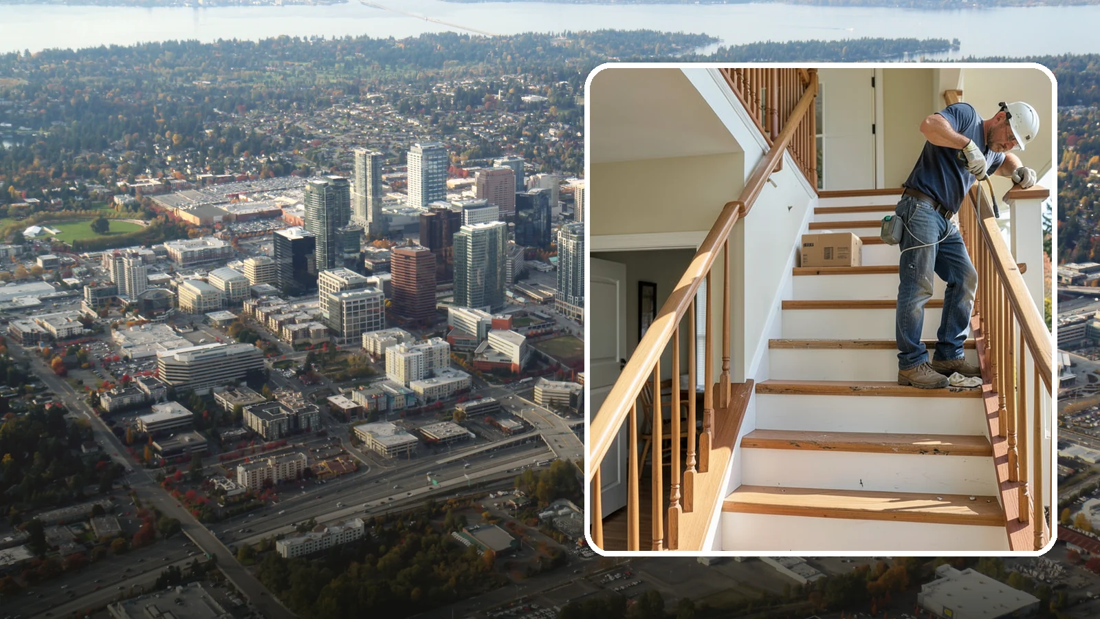 Stair Tread Replacement in Bellevue, King County, WA - Worn or squeaky treads swapped for solid new ones that look and feel better underfoot.