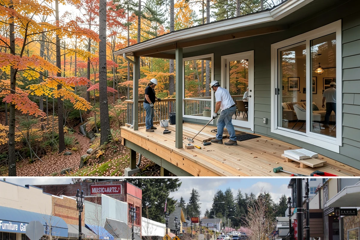 Stair Tread Replacement in Bothell, King County, WA - Tread replacement is interior work that can be completed in any season.