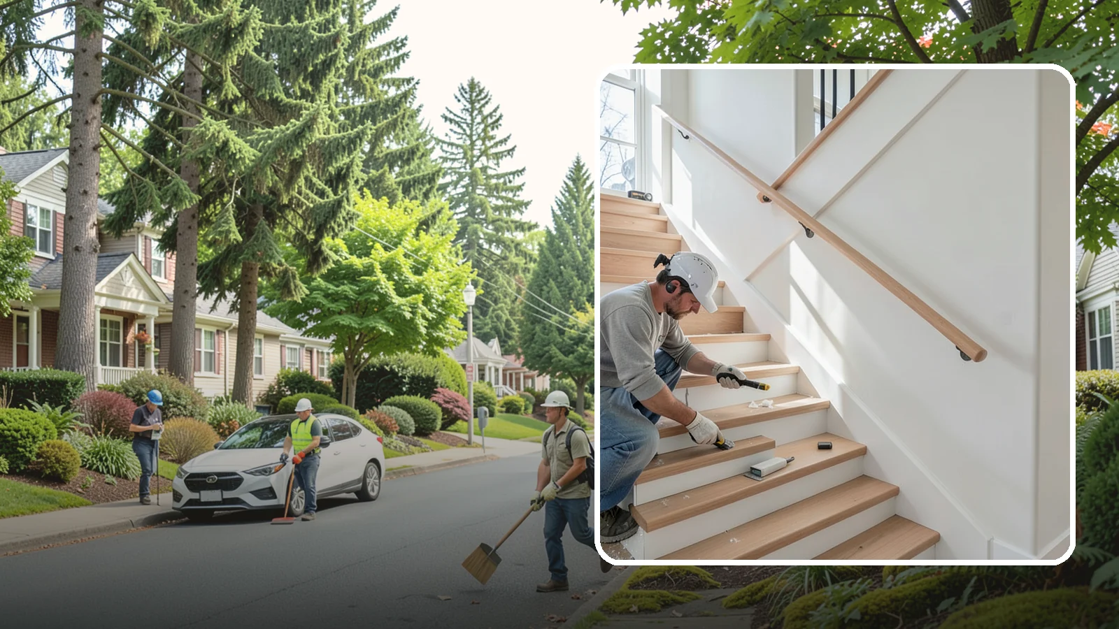 Stair Trim Installation in Beaux Arts Village, King County, WA - Detailed stair trim installation that finishes treads, risers, skirtboards, and stringers with clean precision.