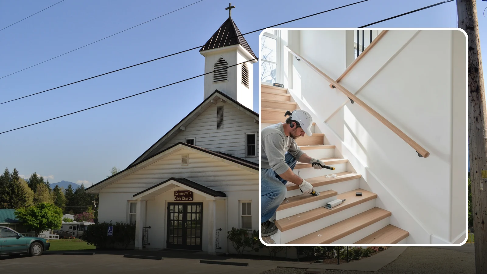 Stair Trim Installation in Concrete, Skagit County, WA - Detailed stair trim installation that finishes treads, risers, skirtboards, and stringers with clean precision.