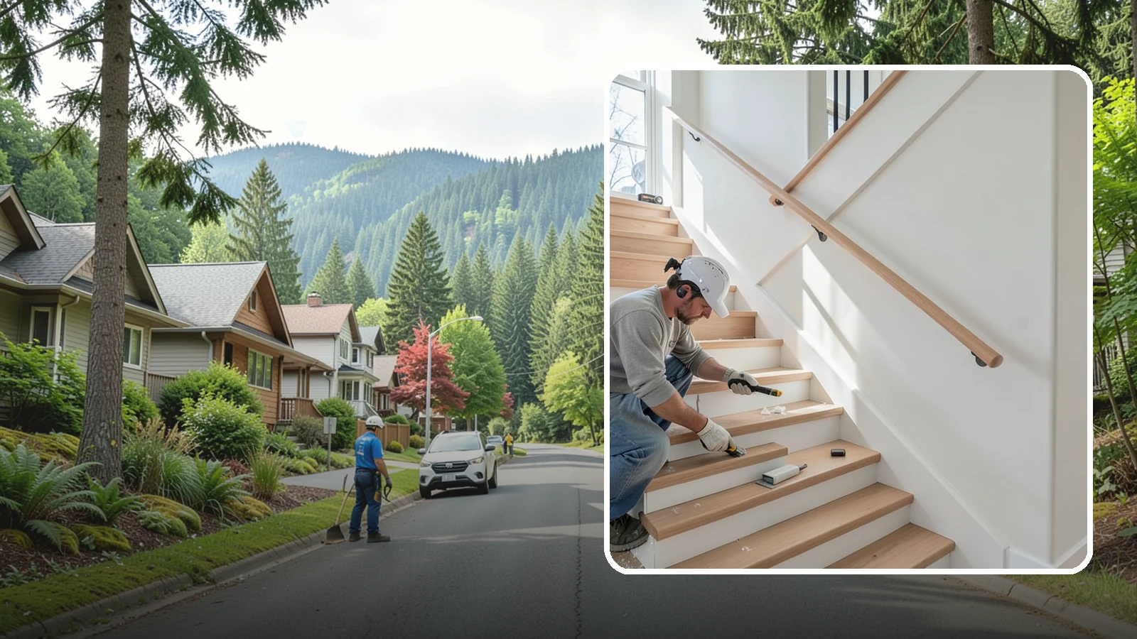 Stair Trim Installation in Darrington, Snohomish County, WA - Detailed stair trim installation that finishes treads, risers, skirtboards, and stringers with clean precision.