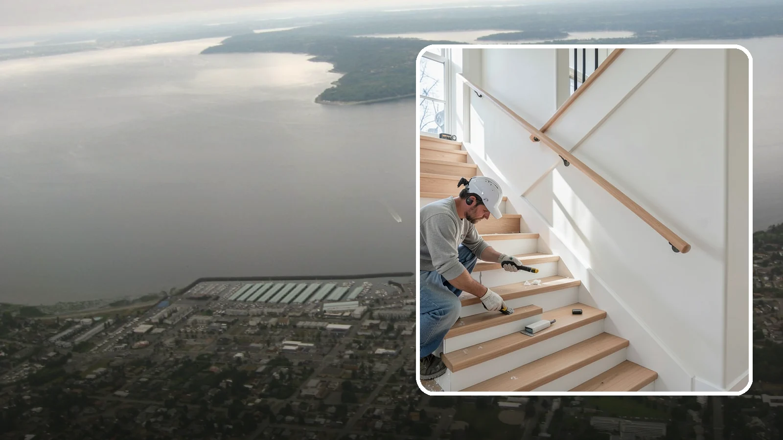 Stair Trim Installation in Des Moines, King County, WA - Detailed stair trim installation that finishes treads, risers, skirtboards, and stringers with clean precision.