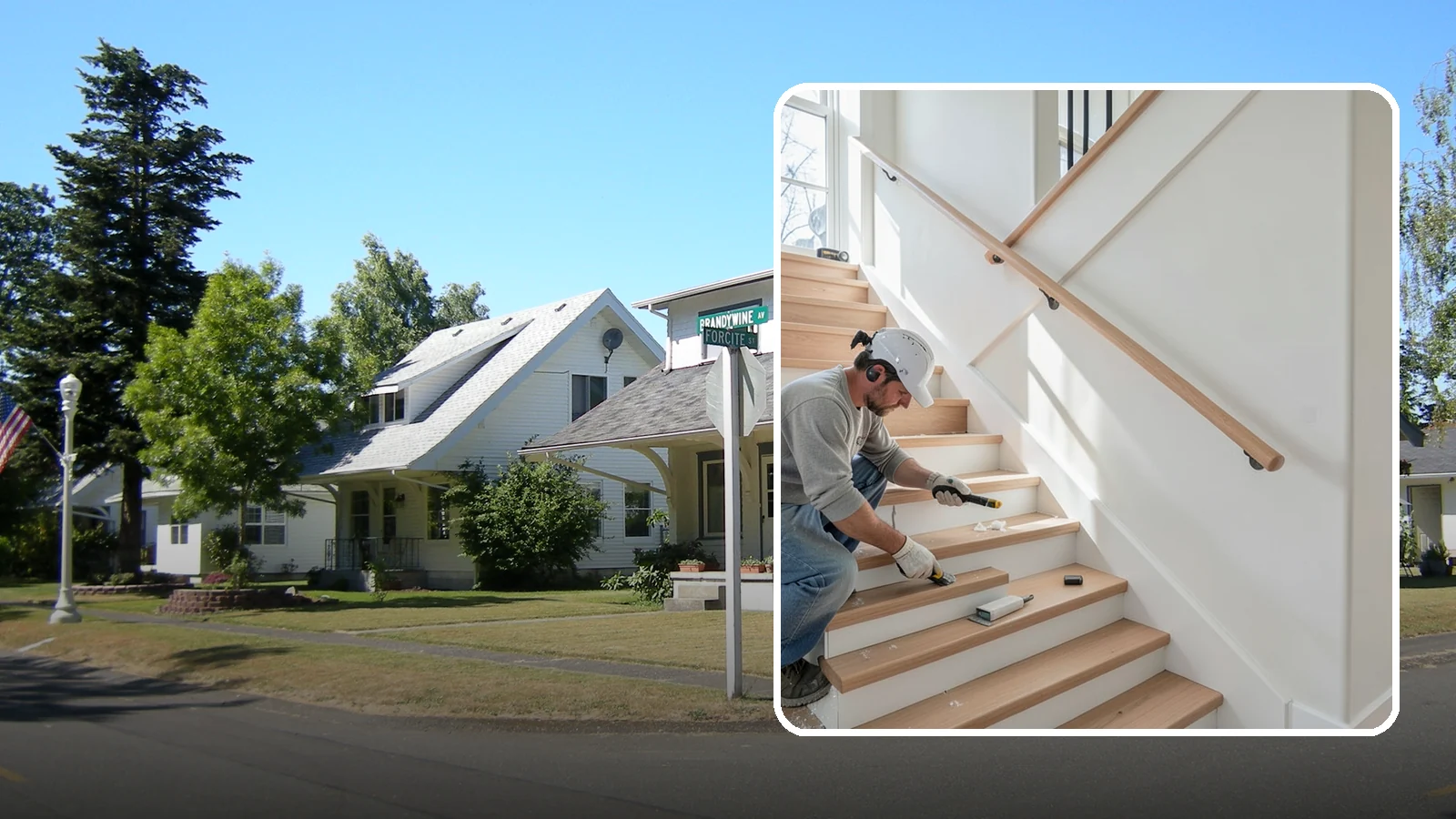 Stair Trim Installation in DuPont, Pierce County, WA - Detailed stair trim installation that finishes treads, risers, skirtboards, and stringers with clean precision.