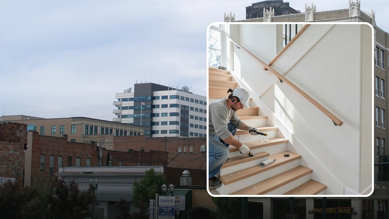 Stair Trim Installation in Everett, Snohomish County, WA - Detailed stair trim installation that finishes treads, risers, skirtboards, and stringers with clean precision.