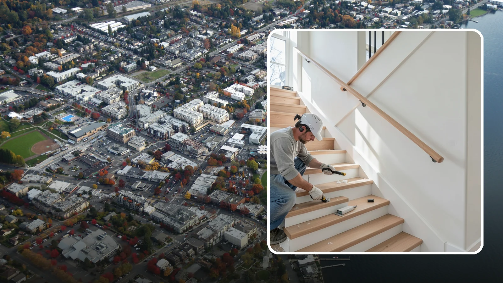 Stair Trim Installation in Kirkland, King County, WA - Detailed stair trim installation that finishes treads, risers, skirtboards, and stringers with clean precision.