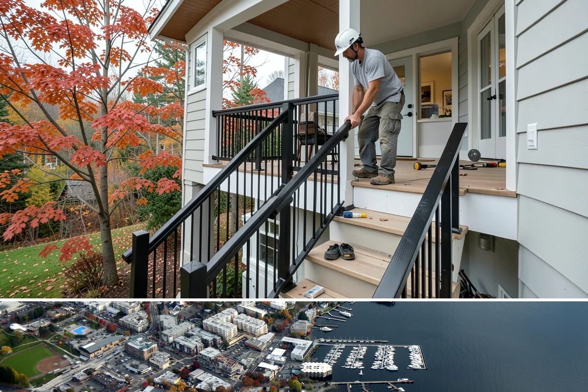 Stair Trim Installation in Kirkland, King County, WA - Interior stair trim installs on schedule year-round, making it a smart project for the rainy PNW off-season.