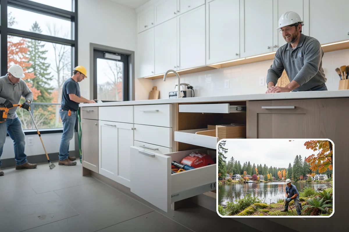 Stair Trim Installation in La Conner, Skagit County, WA - Precise scribing to treads and walls