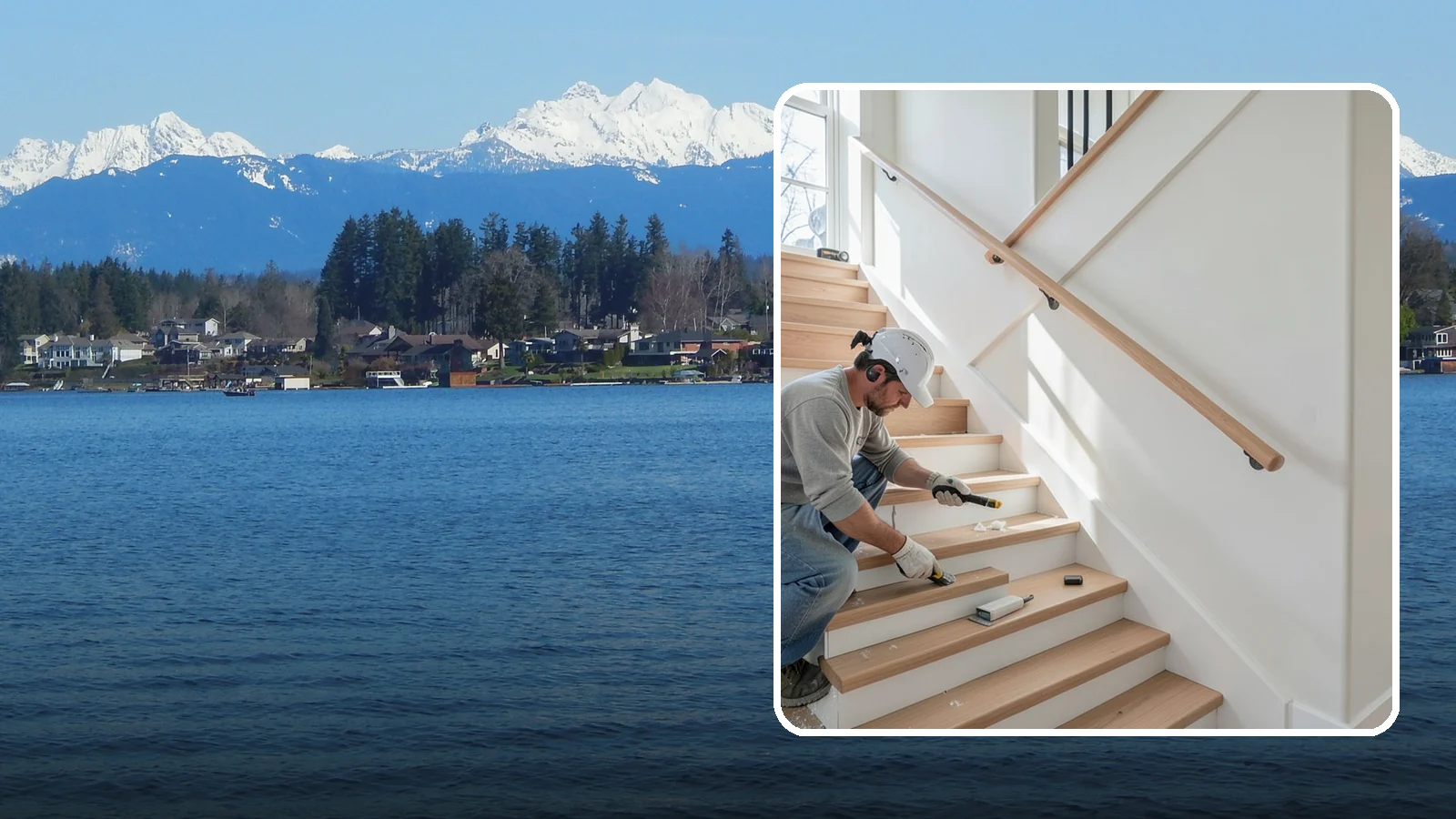 Stair Trim Installation in Lake Stevens, Snohomish County, WA - Detailed stair trim installation that finishes treads, risers, skirtboards, and stringers with clean precision.