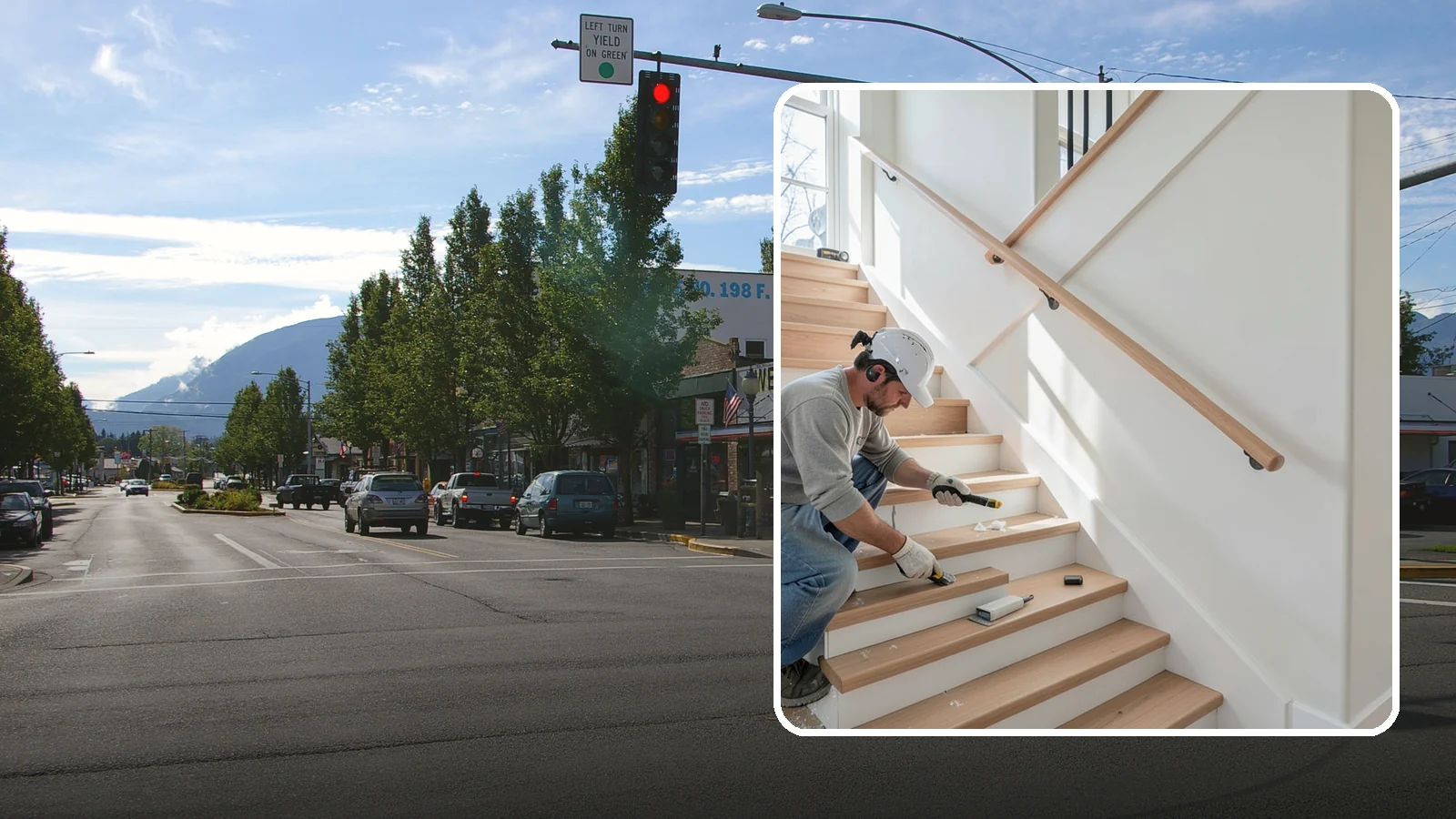 Stair Trim Installation in North Bend, King County, WA - Detailed stair trim installation that finishes treads, risers, skirtboards, and stringers with clean precision.