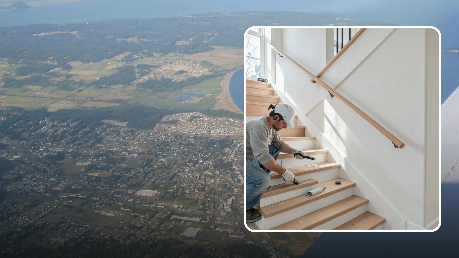 Stair Trim Installation in Oak Harbor, Island County, WA - Detailed stair trim installation that finishes treads, risers, skirtboards, and stringers with clean precision.