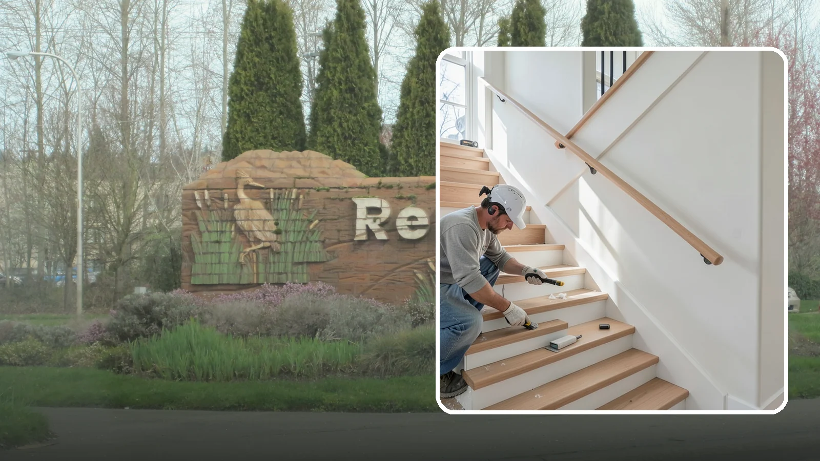 Stair Trim Installation in Renton, King County, WA - Detailed stair trim installation that finishes treads, risers, skirtboards, and stringers with clean precision.
