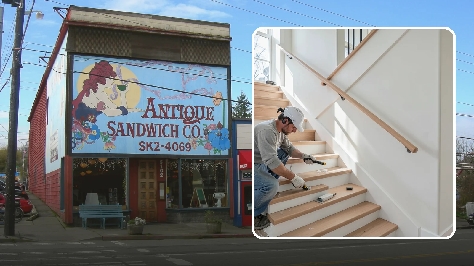 Stair Trim Installation in Ruston, Pierce County, WA - Detailed stair trim installation that finishes treads, risers, skirtboards, and stringers with clean precision.
