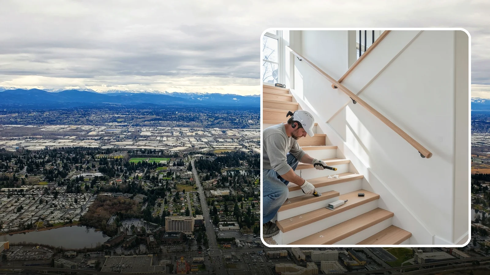 Stair Trim Installation in SeaTac, King County, WA - Detailed stair trim installation that finishes treads, risers, skirtboards, and stringers with clean precision.
