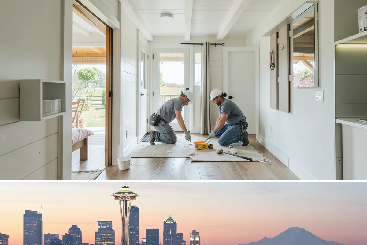 Stair Trim Installation in Seattle, King County, WA - Interior stair trim installs on schedule year-round, making it a smart project for the rainy PNW off-season.