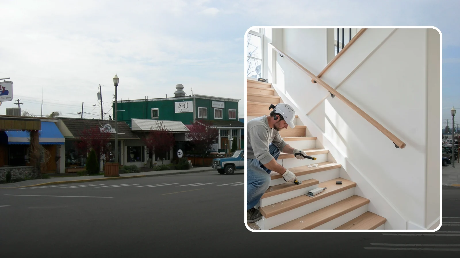 Stair Trim Installation in Stanwood, Snohomish County, WA - Detailed stair trim installation that finishes treads, risers, skirtboards, and stringers with clean precision.