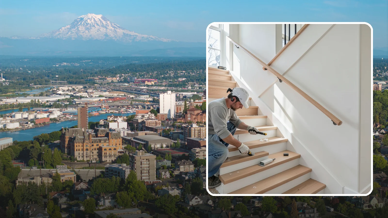 Stair Trim Installation in Tacoma, Pierce County, WA - Detailed stair trim installation that finishes treads, risers, skirtboards, and stringers with clean precision.