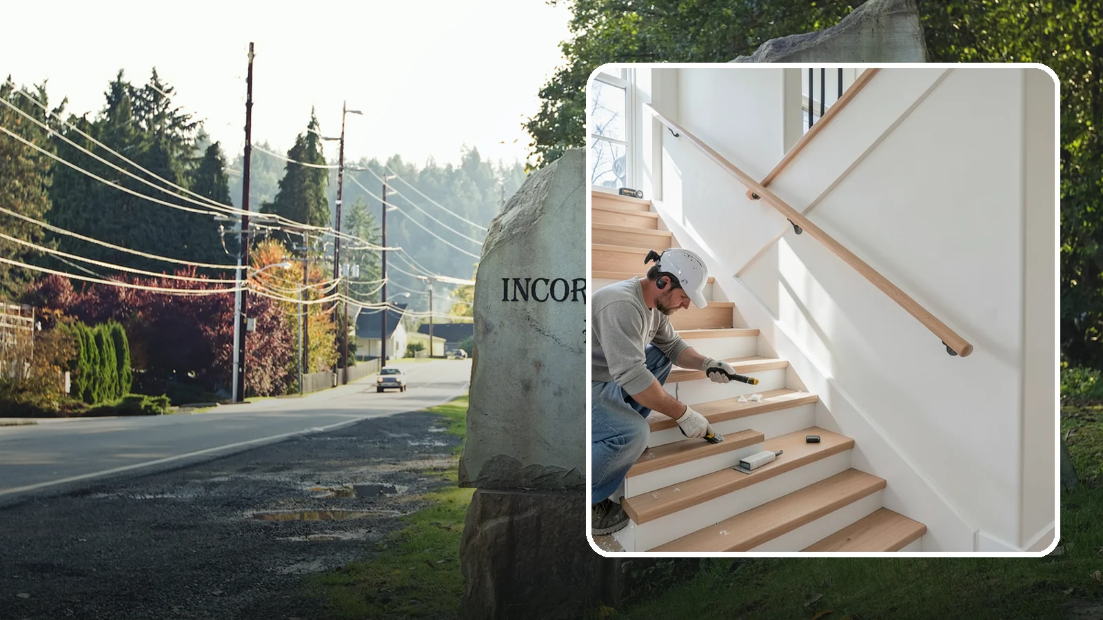 Stair Trim Installation in Wilkeson, Pierce County, WA - Detailed stair trim installation that finishes treads, risers, skirtboards, and stringers with clean precision.