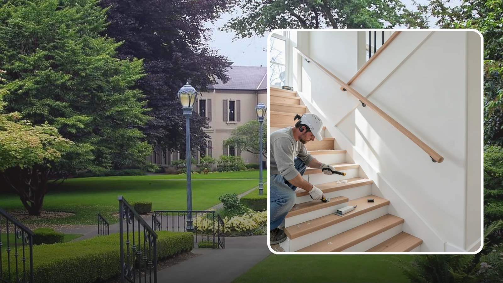 Stair Trim Installation in Woodinville, King County, WA - Detailed stair trim installation that finishes treads, risers, skirtboards, and stringers with clean precision.