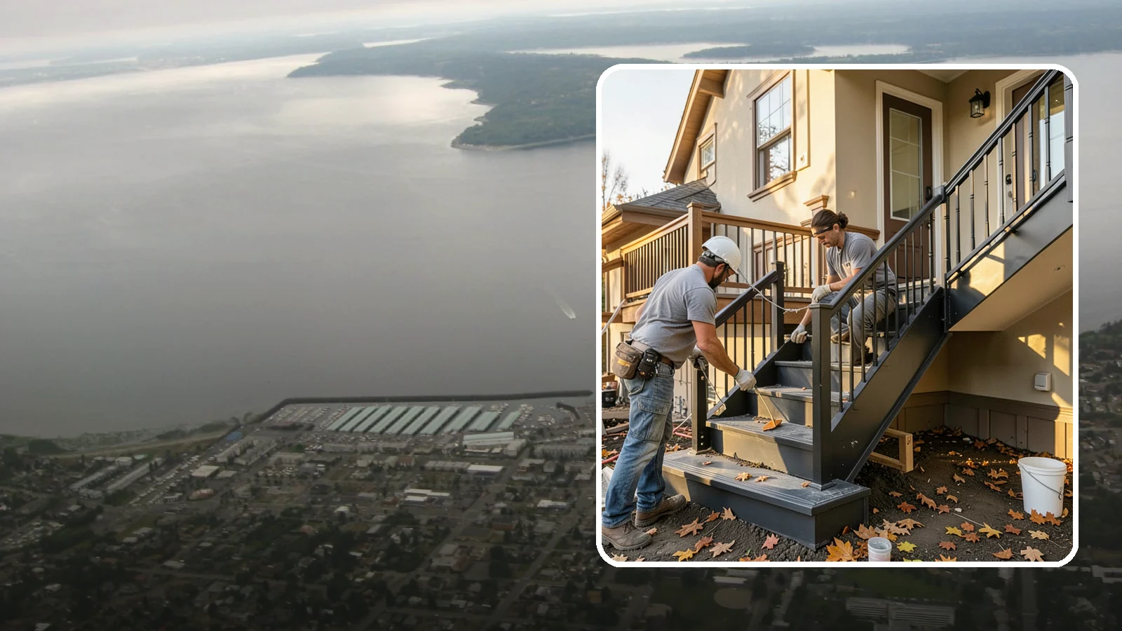 Staircase Replacement in Des Moines, King County, WA - Complete removal and rebuild of unsafe or outdated staircases to modern code.