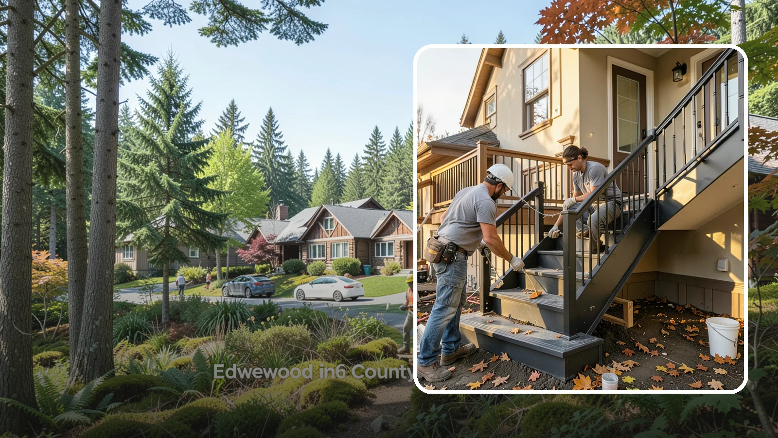 Staircase Replacement in Edgewood, Pierce County, WA - Complete removal and rebuild of unsafe or outdated staircases to modern code.