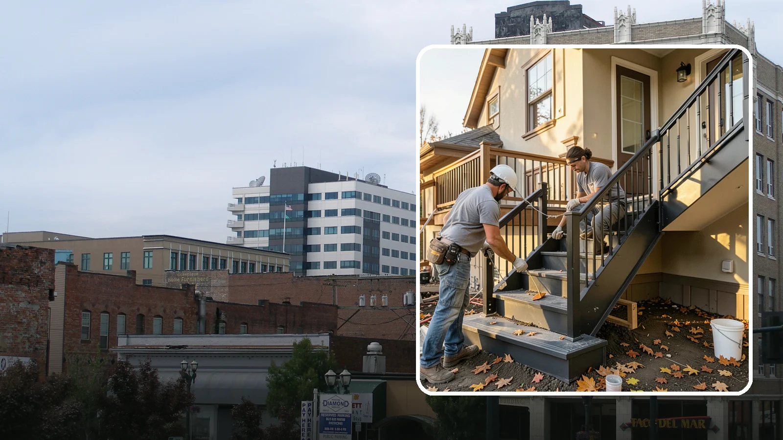 Staircase Replacement in Everett, Snohomish County, WA - Complete removal and rebuild of unsafe or outdated staircases to modern code.
