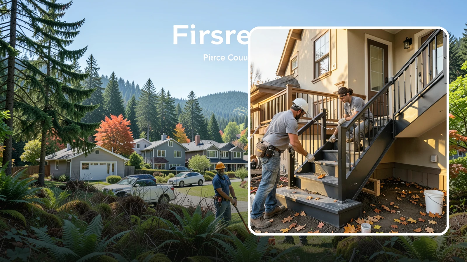 Staircase Replacement in Fircrest, Pierce County, WA - Complete removal and rebuild of unsafe or outdated staircases to modern code.