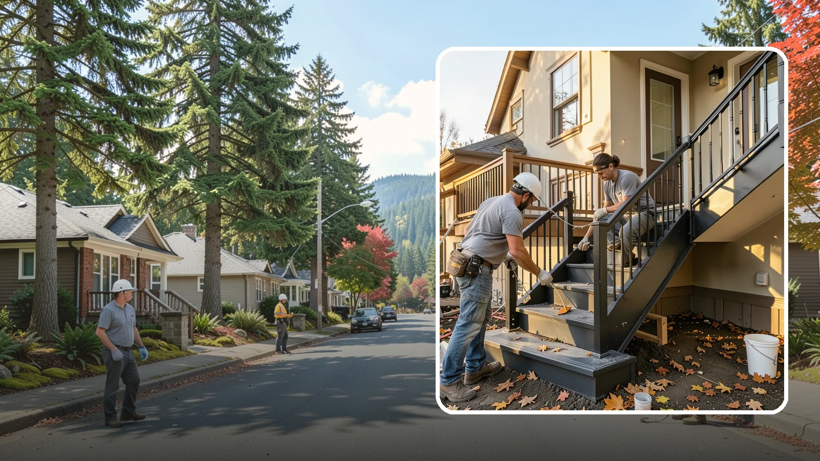 Staircase Replacement in Hunts Point, King County, WA - Complete removal and rebuild of unsafe or outdated staircases to modern code.