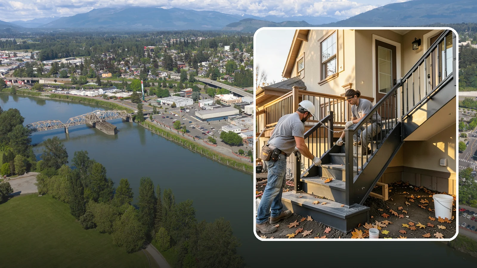 Staircase Replacement in Mount Vernon, Skagit County, WA - Complete removal and rebuild of unsafe or outdated staircases to modern code.