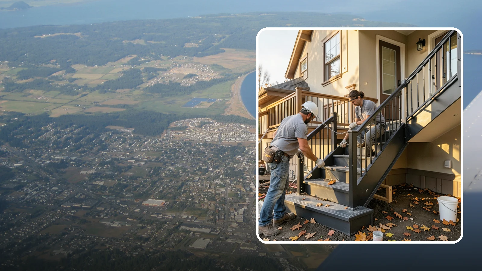 Staircase Replacement in Oak Harbor, Island County, WA - Complete removal and rebuild of unsafe or outdated staircases to modern code.