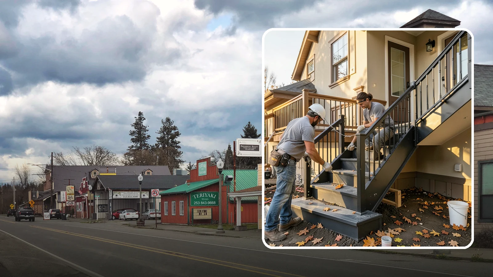 Staircase Replacement in Roy, Pierce County, WA - Complete removal and rebuild of unsafe or outdated staircases to modern code.