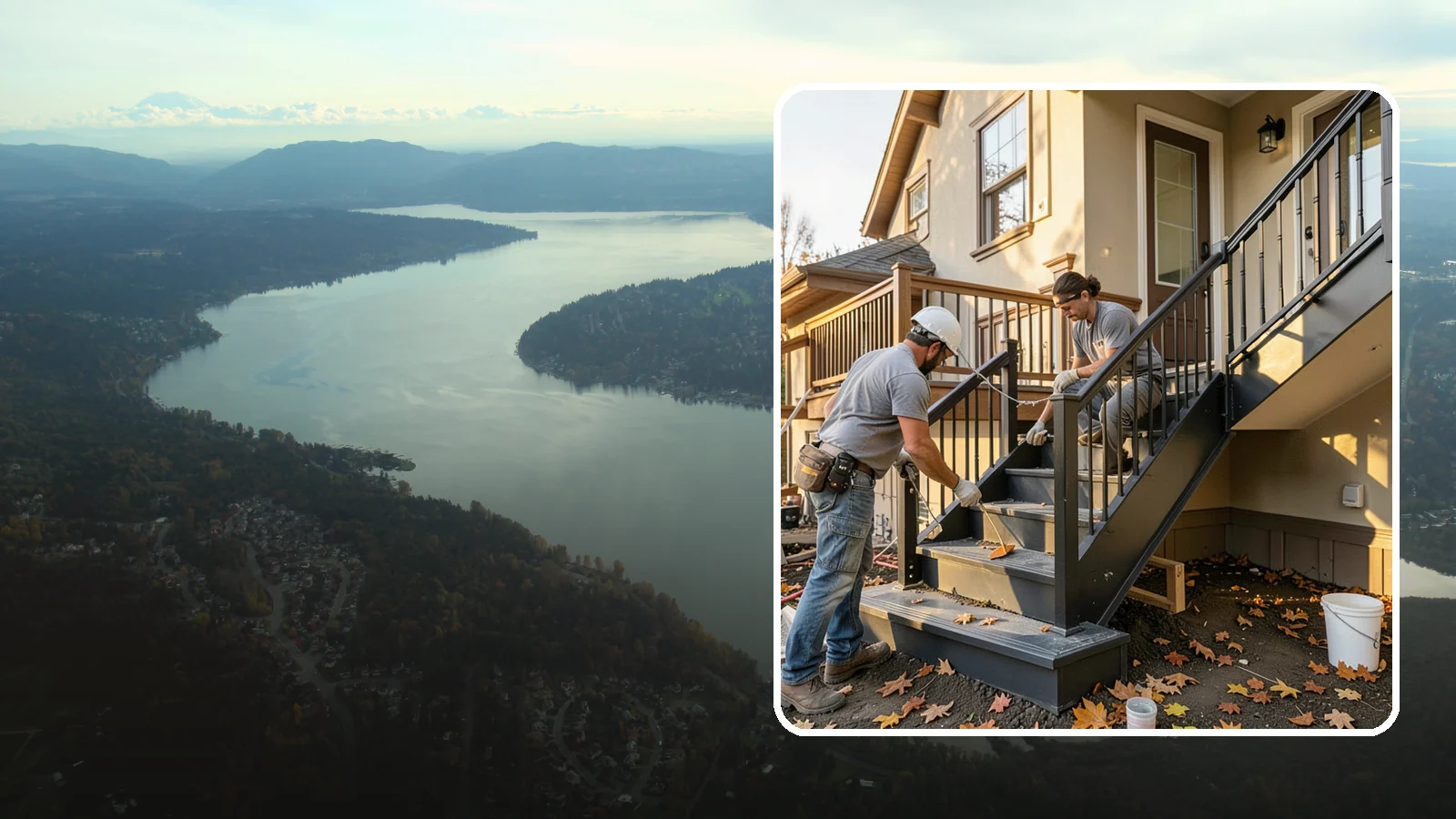 Staircase Replacement in Sammamish, King County, WA - Complete removal and rebuild of unsafe or outdated staircases to modern code.