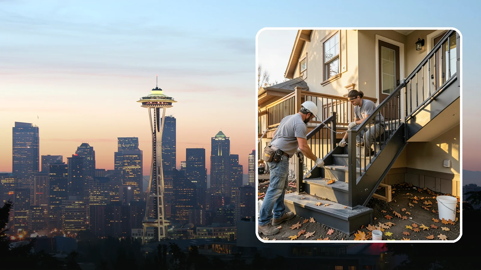 Staircase Replacement in Seattle, King County, WA - Complete removal and rebuild of unsafe or outdated staircases to modern code.